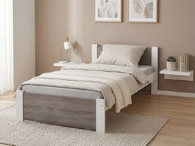 Łóżko IKAROS 80 x 200 cm, biały/dąb truflowy Stelaż: Ze stelażem listwowym rolowanym, Materac: Bez materaca