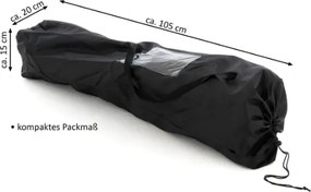 Krzesło kempingowe ze zdejmowanym podnóżkiem, czarne