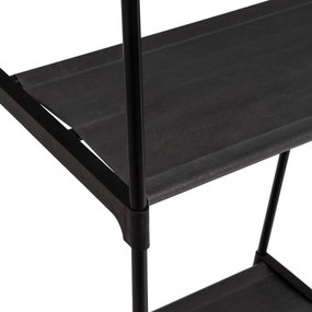 Czarny metalowy stojak na ubrania na kółkach 84x43x156 cm – Casa Selección