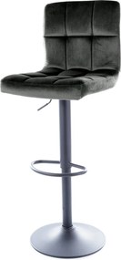 Regulowany hoker z welurowym siedziskiem pikowanym C105 Velvet