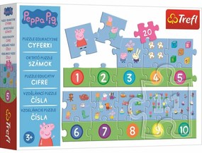 Trefl Puzzle edukacyjne Liczby Świnka Peppa, 20elementów