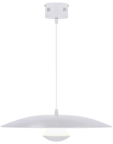 Biała lampa wisząca LED z metalowym kloszem Lund – Candellux Lighting