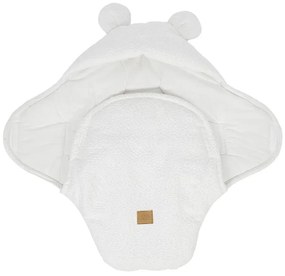 Biały rożek niemowlęcy z materiału bouclé 45x80 cm – Meowbaby