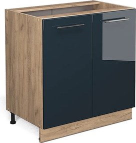 Szafki kuchenne ciemnoniebieski wysoki połysk 80x51.6x82 fame-line