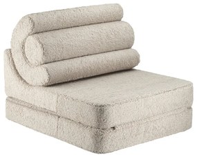 Jasnobrązowy fotel dziecięcy z materiału bouclé Flipster – Wigiwama