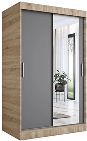 Garderoba przesuwna z lustrem dąb sonoma + antracyt - Massi 3X