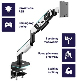 Uchwyt na monitor LED RGB X-Arm