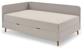 Beżowe tapicerowane łóżko jednoosobowe ze schowkiem 90x200 cm Cabana – Meise Möbel