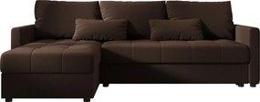 BEDANTE narożnik MOS L BIS Cosmic 800 brązowy lewa z funkcją spania sofa w kształcie litery L z pojemnikiem na pościel sofa do salonu kanapa sofa rozkładana