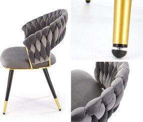 Krzesło do jadalni z przeplatanym oparciem K551 Halmar