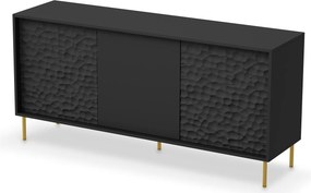Czarna nowoczesna komoda z frontami 3d H5-P94