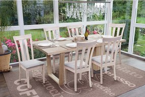 Krzesło do jadalni MCW-G46 (zestaw 6 sztuk),  jasna rama, szare