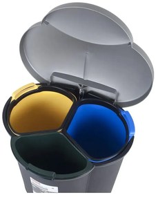 Plastikowy kosz na śmieci segregowane na pedał 17+17+6 l Trio – Curver