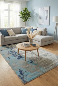 Turkusowy dywan prostokątny przecierany P9-K41