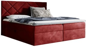 Czerwone tapicerowane łóżko kontynentalne 5 rozmiarów N1-B77