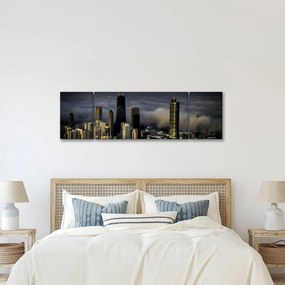 Obraz miasta w chmurach (170x50 cm)