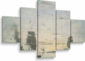 Obraz - Eugène Boudin, Entrance to the Harbor, Le Havre, reprodukcje (125x70 cm)
