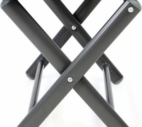 Aluminiowy stołek ogrodowy - składany czarny