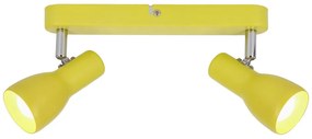 Musztardowa lampa sufitowa z metalowym kloszem 36x6 cm Picardo – Candellux Lighting