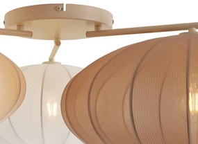 Lampa sufitowa Japandi biała z beżem i brązem 3-źródła światła - Multi BidaJapandi Oswietlenie wewnetrzne