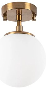 Lampa sufitowa w biało-brązowym kolorze ze szklanym kloszem ø 15 cm Atmaca – Opviq lights