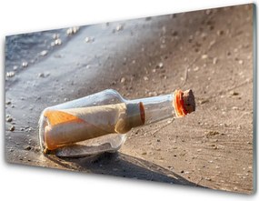 Panel Szklany List w Butelce na Piasku
