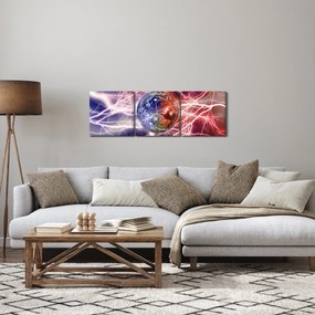 Obraz - Kula ziemska pod prądem (z zegarem) (90x30 cm)