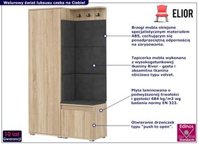 Garderoba do przedpokoju dąb sonoma + szary - Fazo 3X