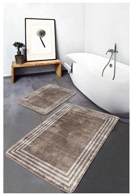 Brązowe aksamitne dywaniki łazienkowe zestaw 2 szt. 60x100 cm – Mila Home