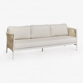 Sofa 3-osobowa Z Aluminium I Tkaniny Bouclé Sereilen Bouclé Kolory Naturalne - Sklum