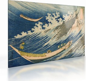 Obraz na szkle - Katsushika Hokusai, Fishing Boats at Choshi in Shimosa (Soshu Choshi) , reprodukcje (70x50 cm)