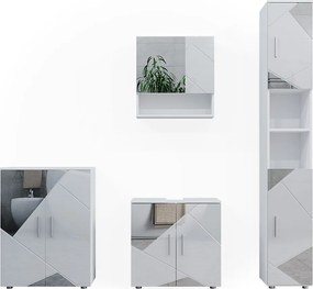 Zestaw mebli łazienkowych biały wysoki połysk z wkładkami 80x41x58.6 irma