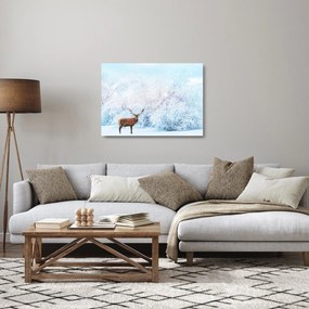 Obraz na szkle majestatycznego jelenia (70x50 cm)
