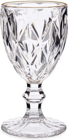 Kieliszek do wody ze złotą obwódką GOLDEN, 254 ml, 6 sztuk