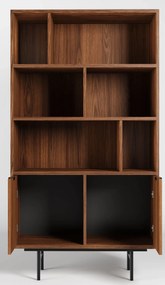 Regał loft na nóżkach z szafką orzech warmia N3-B15