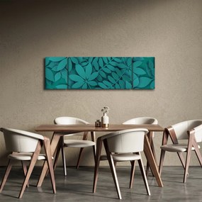 Obraz - Turkusowe liście (170x50 cm)