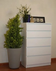 Biała minimalistyczna komoda z szufladami 60 cm Jafos