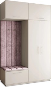 Masseno Garderoba REMA 150/240/60 cm Nowoczesna Szafa do Przedpokoju Kaszmir, MONOLITH 62 (Wrzosowy)