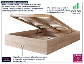 Minimalistyczne łóżko z materacem dąb sonoma 120x200 M6-W77