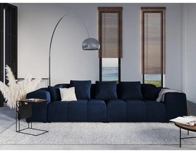 Niebieskie aksamitne oparcie do sofy modułowej Rome Velvet – Cosmopolitan Design