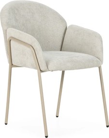 Beżowe tapicerowane fotele jadalniane zestaw 2 szt. Aslin – MOME