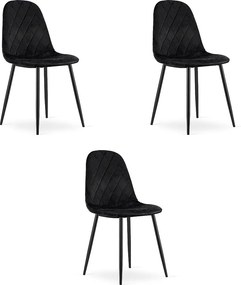 KRZESŁO Valora DAPI Czarny Aksamit Nowoczesny Design Ergonomiczny x3