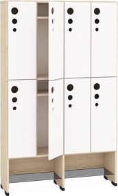 Szatnia żłobkowa i przedszkolna Bańka 8 z kolorowymi frontami