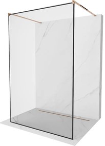 Mexen Kioto ścianka prysznicowa wolnostojąca 130 x 200 cm, czarny wzór 8 mm, różowe złoto - 800-130-002-60-70