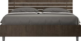 Łóżko bez stelaża 160x190 Nachylony zagłówek z listwami Orzech Ankel