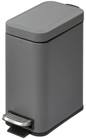 HOMCOM Kosz na śmieci 5L z pedałem i pokrywą Szary do salonu 29.2x14x32cm | Aosom PL