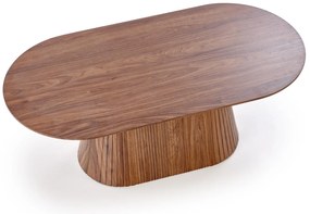 Ława do salonu owalna, orzech MDF 120/60/46 cm GISELA