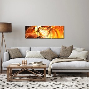 Obraz abstrakcji (z zegarem) (90x30 cm)
