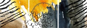 Obraz - Abstrakcyjna akwarela (z zegarem) (90x30 cm)