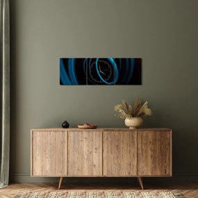 Obraz niebieskiej linii (z zegarem) (90x30 cm)